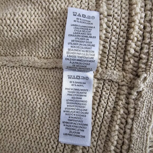 Artisan NY Cardigan Boho Fringe Knit Beige Open Front Sweater - Picture 9 of 9